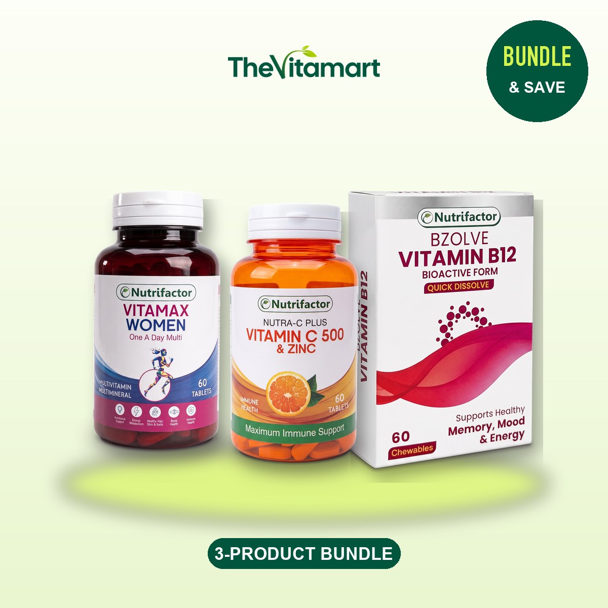 Multivitamin & B12 Supplements for Women Bundle